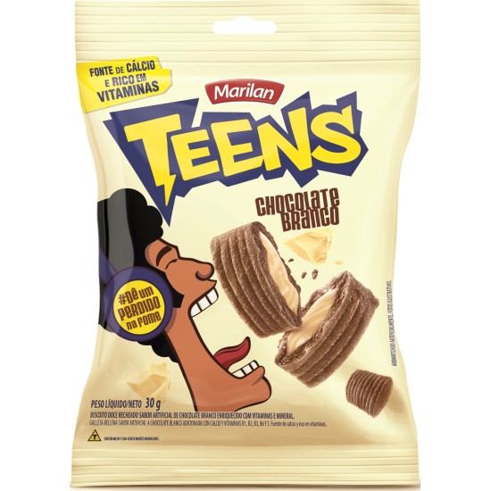 TEENS CHOC. BRANCO SNACK 96X30 GR MARILAN