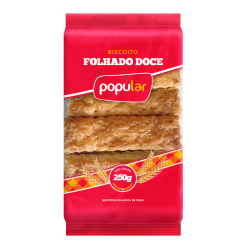 POPULAR BISC FOLHEADO DOCE 12X250GR