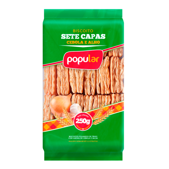 POPULAR BISC SETE CAPAS CEBOLA E ALHO 12X250GR