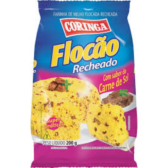 CORINGA FLOCAO RECH. CARNE DE SOL 12X200 GR