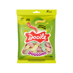 DOCILE GOMA MINHOCAS AZEDINHAS 30X90 GR