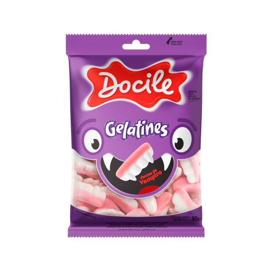 DOCILE GELATINES DENTES VAMPIRO 12X80 GR