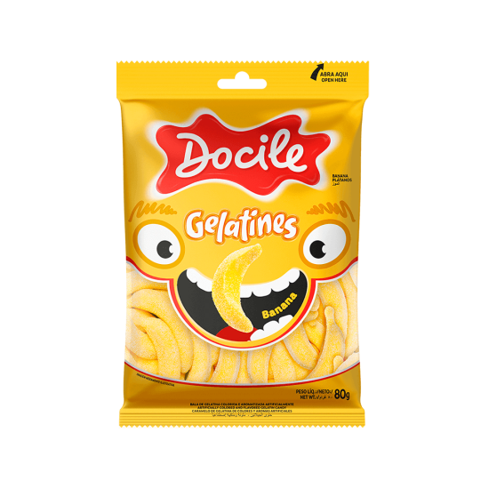 DOCILE GELATINES BANANA 12X80 GR