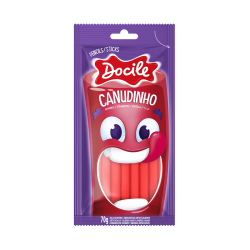 DOCILE GELATINES CANUDINHO MORANGO 12X70 GR