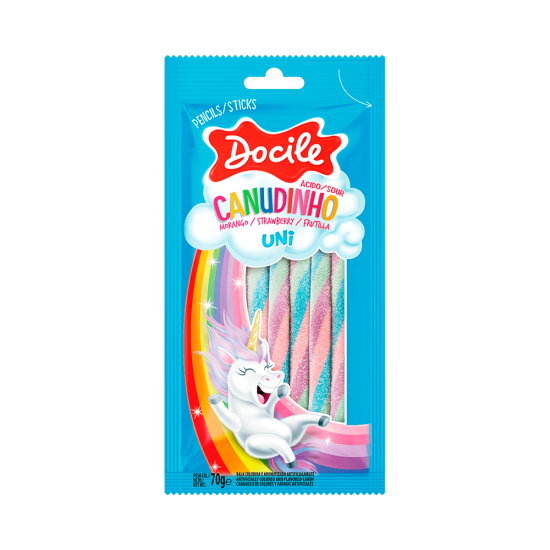 DOCILE GELATINES CANUDINHO UNICORNIO CITRICO 12X70 GR
