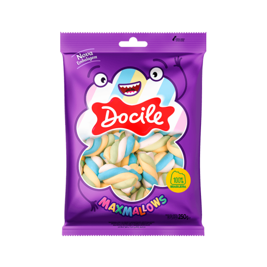 DOCILE MARSHM. BAUNILHA TWIST COLOR 1 PACOTAO 12X250 GR