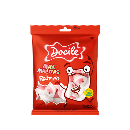 DOCILE MARSHM. RECHEADO ROSA/BRANCO PACOTAO 12X220 GR