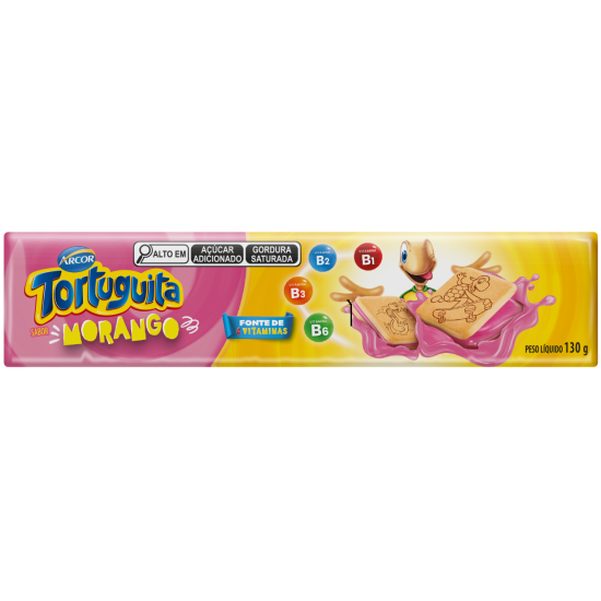 ARCOR RECH TORTUGUITA QUADRADO MORANGO 60X130 GR