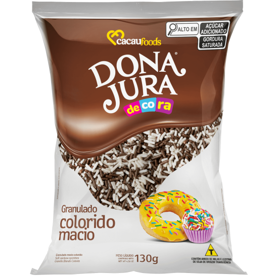 GRANULADO MACIO PRETO/BRANCO DONA JURA 40X130 GR