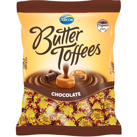 ARCOR BALA BUTTER TOFFEES CHOCOLATE 30X100 GR