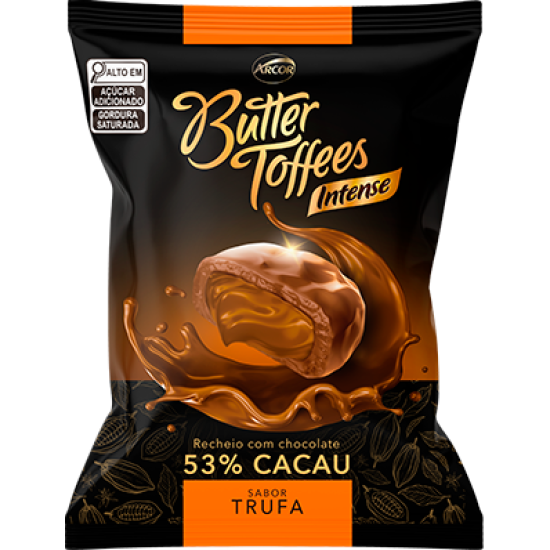 ARCOR BALA BUTTER TOFFEES INTENSE 53% TRUFAS 30X90 GR