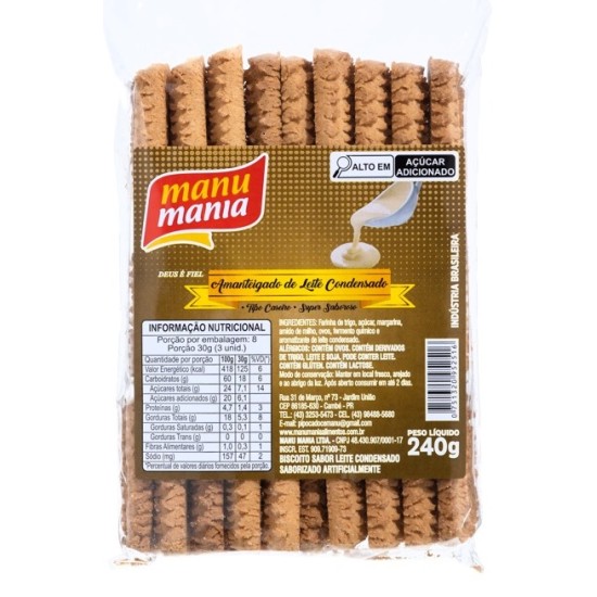 AMANTEIGADO LEITE CONDENSADO BISC MANU MANIA 20X240 GR